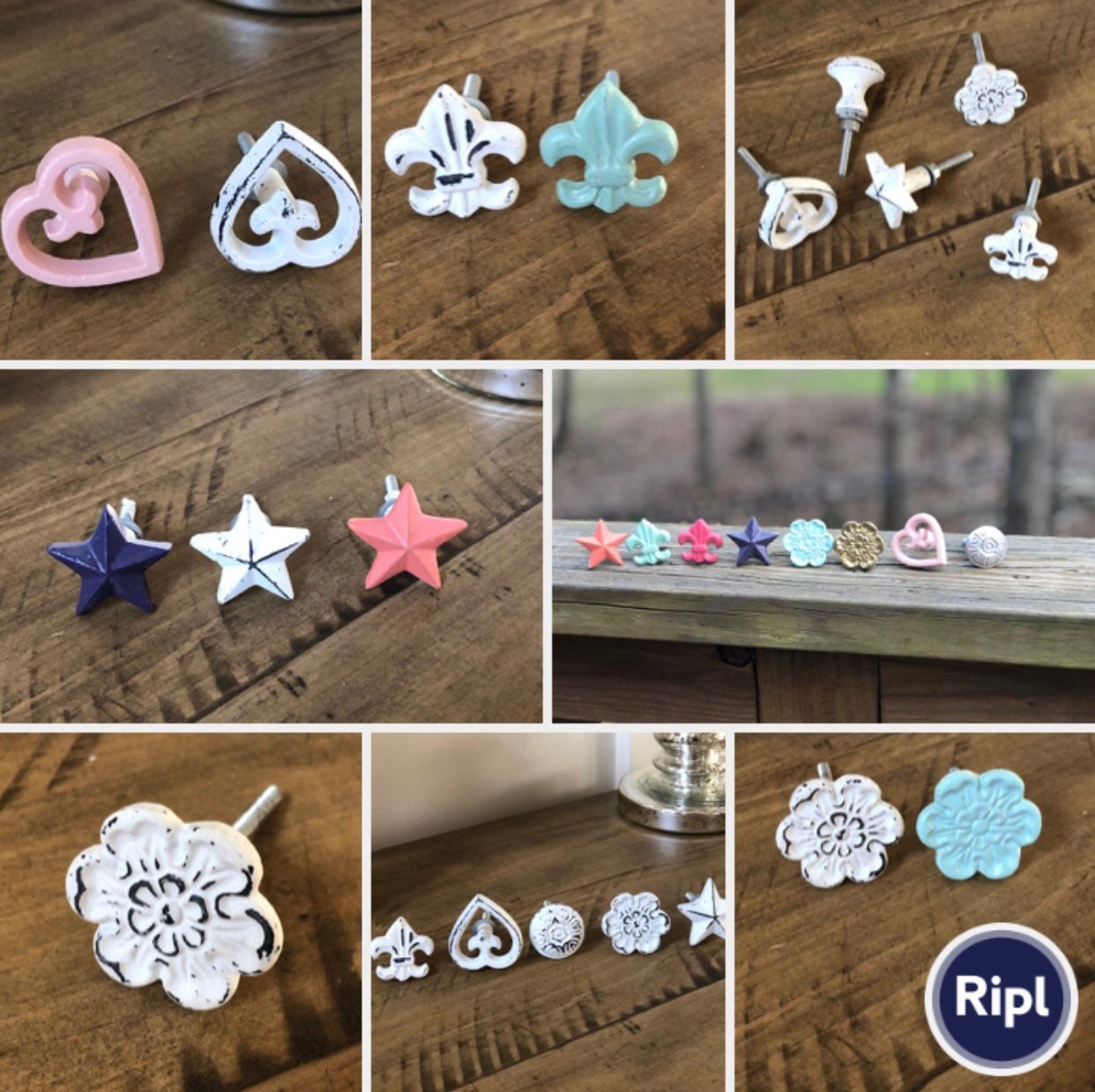 Knobs/Star Metal Knobs/pick COLOR/Shabby chic knobs/Metal Cabinet Knob/Drawer Pulls Drawer Knobs Cabinet Knobs