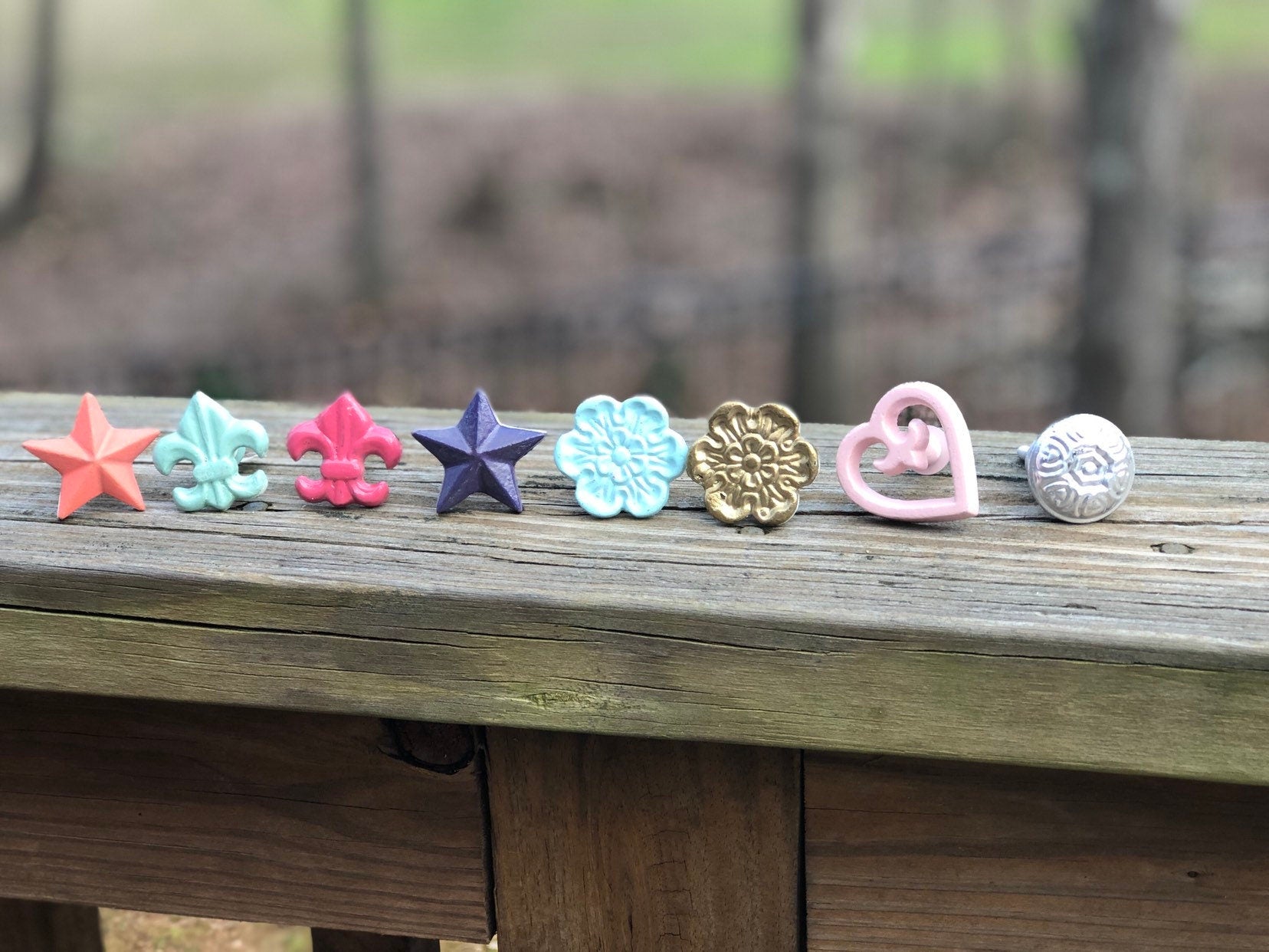 Knobs/Star Metal Knobs/pick COLOR/Shabby chic knobs/Metal Cabinet Knob/Drawer Pulls Drawer Knobs Cabinet Knobs