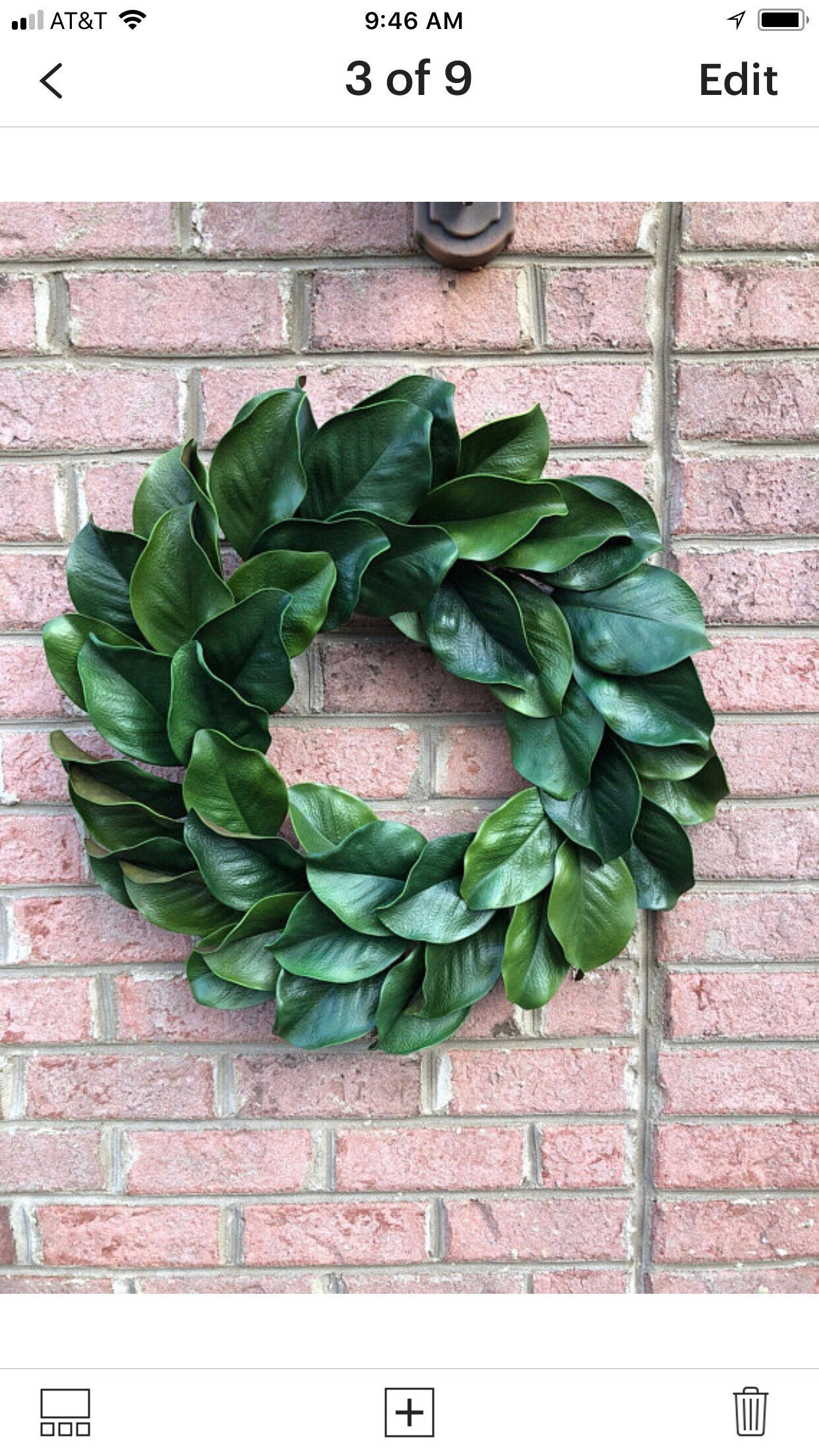 Sale/MAGNOLIA Wreath, Large 23-25" Magnolia leaf door wreath, Housewarming wreath, Farmhouse wreath,wedding gift, Wreath with burlap bow