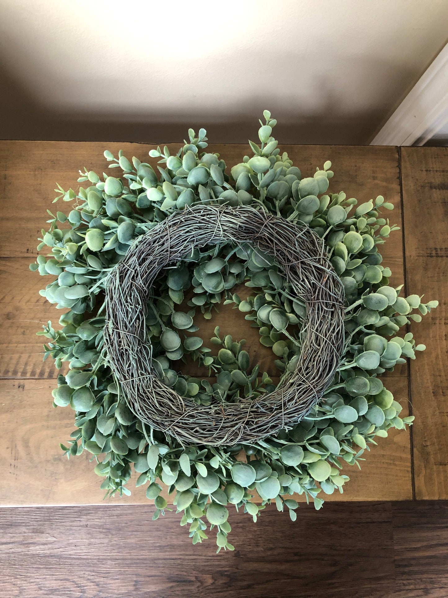 Eucalyptus Wreath, Wreath, Farmhouse Wreath, Green Wreath, Wreaths, Faux Eucalyptus Wreath, Door Wreath, wedding table