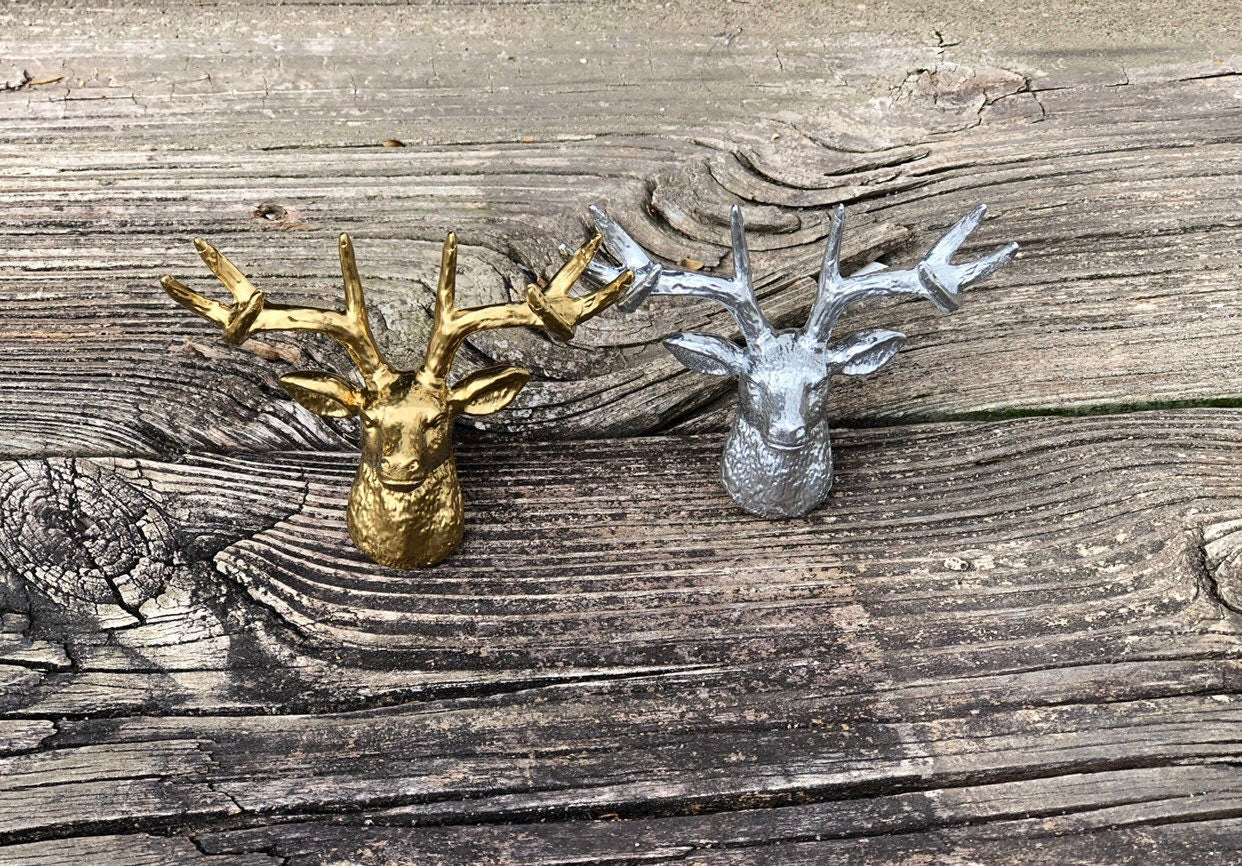 SALE/Deer metal Knobs/Deer Metal Knobs/pick COLOR/Shabby chic knobs/Deer Metal Cabinet Knob/Drawer Pulls Drawer Knobs Cabinet Knobs