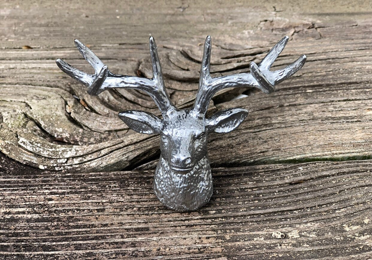 Deer metal Knobs/Deer Metal Knobs/pick COLOR/Antler Drawer Pull/Deer Metal Cabinet Knob/Drawer Pulls Drawer Knobs Cabinet Knobs