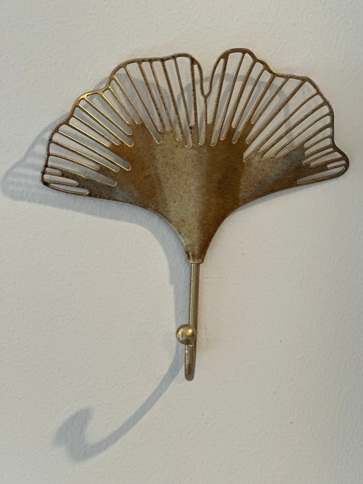 Gold copper chrome Ginkgo Leaf Metal Wall Hook, gold hook, towel hook, wall hook, Coat hook, flower hook, wall decor, nature decor