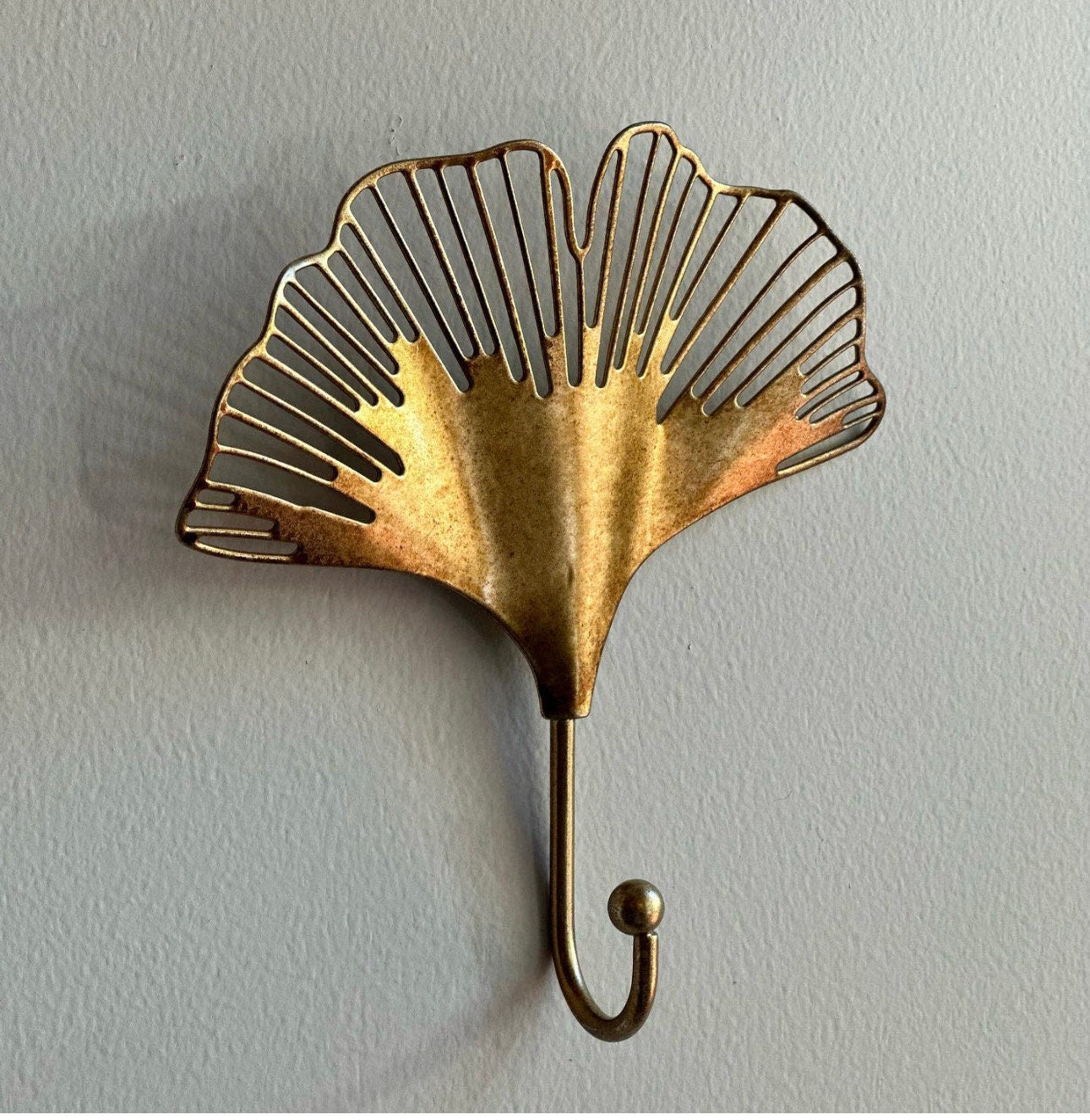 Gold copper chrome Ginkgo Leaf Metal Wall Hook, gold hook, towel hook, wall hook, Coat hook, flower hook, wall decor, nature decor