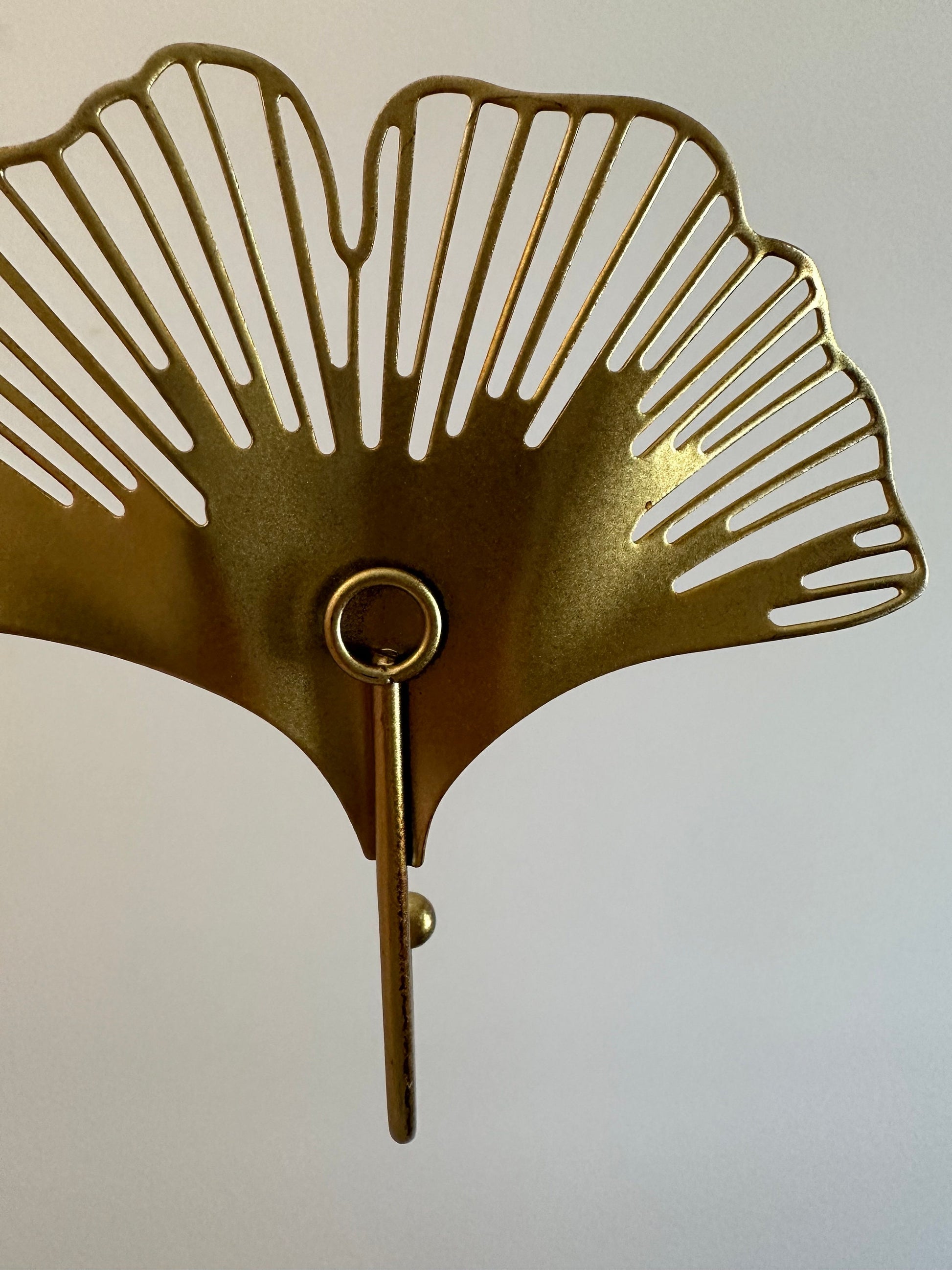 Nature decor, Gold Ginkgo Leaf Metal Wall Hook, gold hook, towel hook, wall hook, Coat hook, flower hook, wall decor,