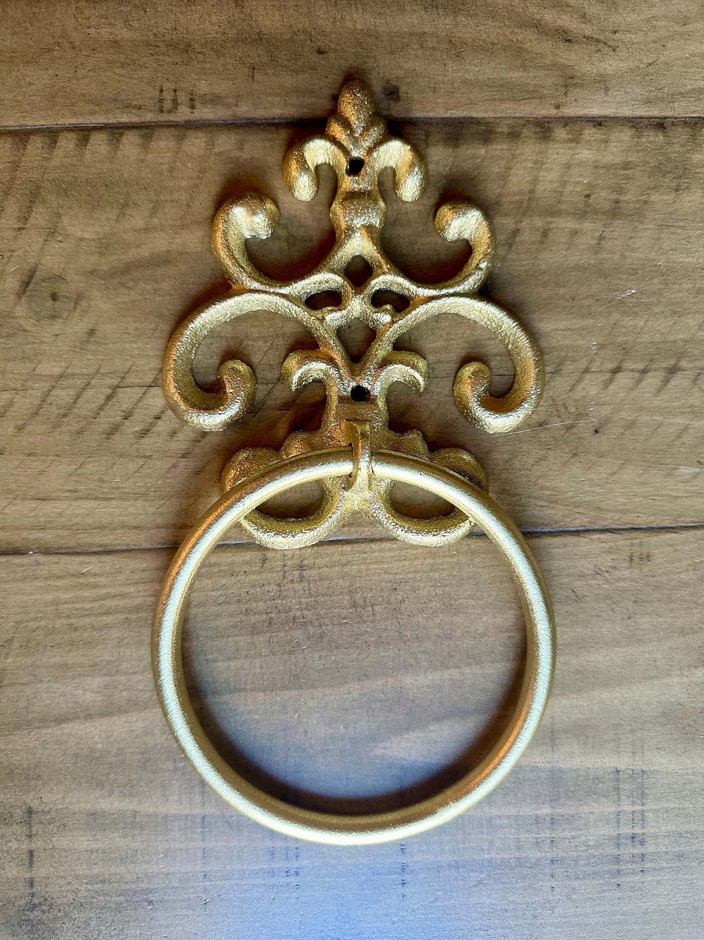 Gold Hand Towel Holder/Towel Rack/Bathroom Decor/Cast Iron Towel Rack/PICK COLOR/Farmhouse Bathroom/Towel Hook/Kitchen Towel Holder