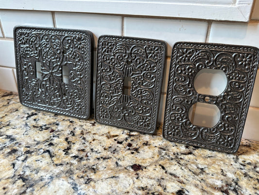 Dark Bronze Switch Plates, Light Switch cove, Outer Covers, Antique Bronze, Plug Cover, Switch plate, white covers, outlet plate covers