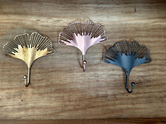 Nature decor, Gold Ginkgo Leaf Metal Wall Hook, gold hook, towel hook, wall hook, Coat hook, flower hook, wall decor,