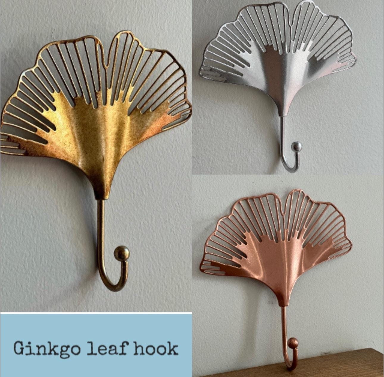 Nature decor, Gold Ginkgo Leaf Metal Wall Hook, gold hook, towel hook, wall hook, Coat hook, flower hook, wall decor,