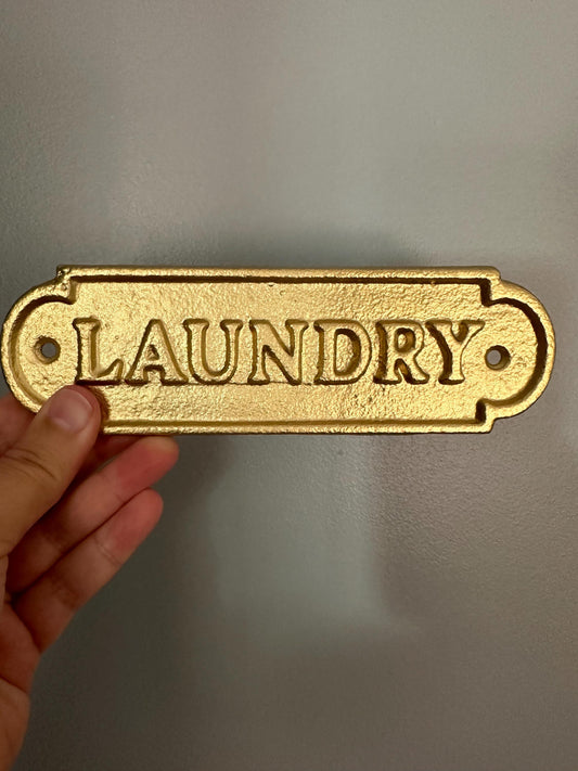 Gold LAUNDRY Sign FREE SCREWS Laundry Room Sign, Rustic Farmhouse Decor, Laundry plaque, Laundry sign, Laundry room decor, Laundry decor