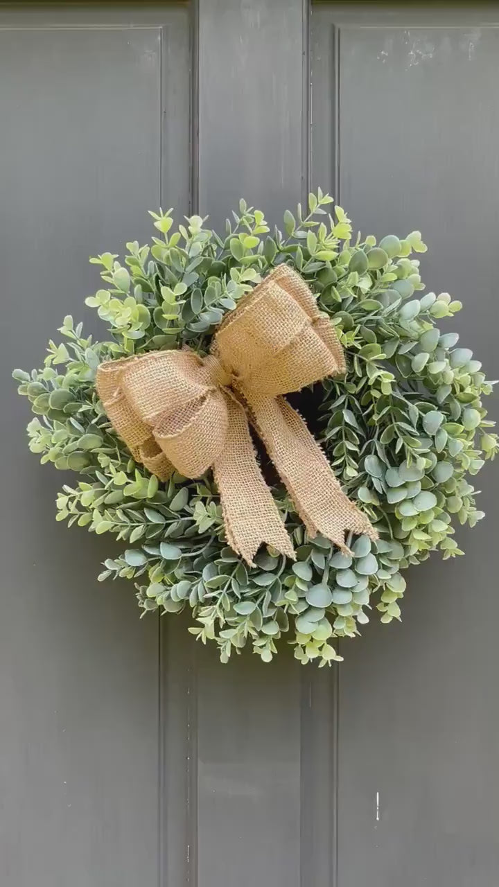 Eucalyptus Wreath, Wreath, Farmhouse Wreath, Green Wreath, Wreaths, Faux Eucalyptus Wreath, Door Wreath, wedding table