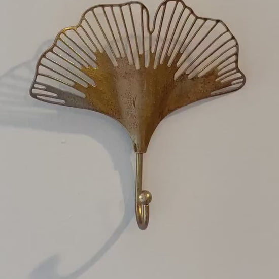 Gold copper chrome Ginkgo Leaf Metal Wall Hook, gold hook, towel hook, wall hook, Coat hook, flower hook, wall decor, nature decor