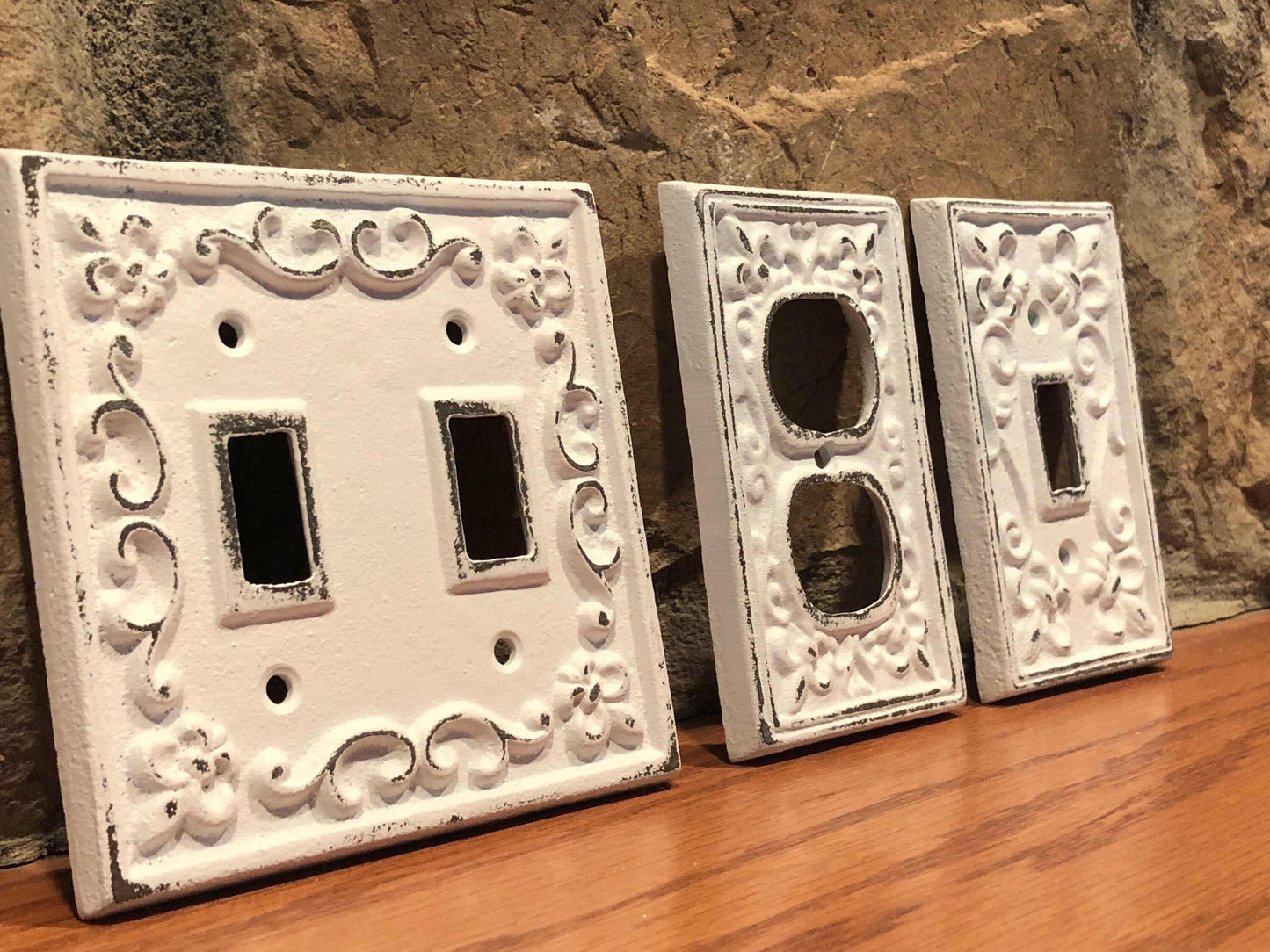 Light Switch Cover/Double light switch/cast iron switch/Light Switch Plate/Decorative wall Cover/ Outlet Cover/ Shabby Chic/ Metal Plate