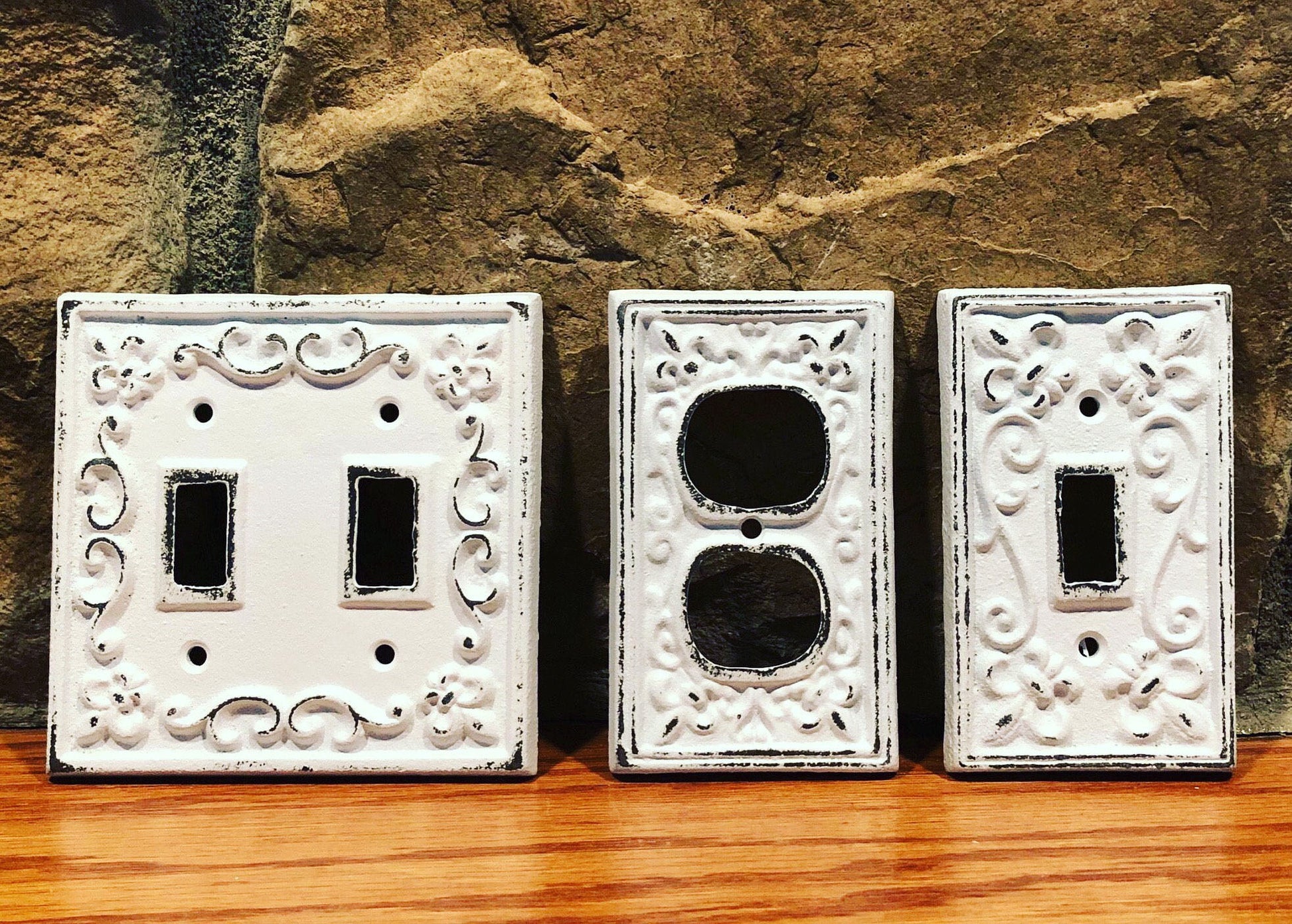 Light Switch Cover/Double light switch/cast iron switch/Light Switch Plate/Decorative wall Cover/ Outlet Cover/ Shabby Chic/ Metal Plate