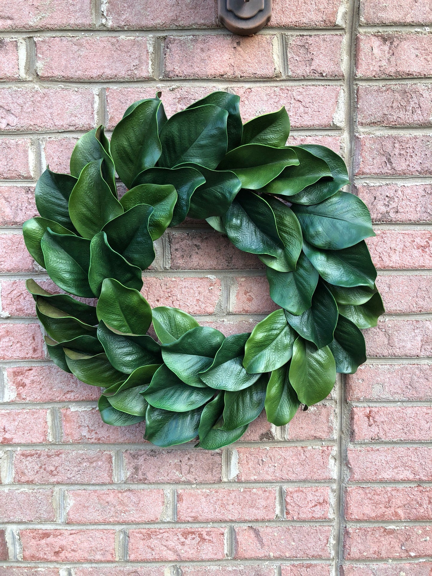 On Sale/MAGNOLIA Wreath, Large 23-25" Magnolia leaf door wreath, Housewarming wreath, Farmhouse wreath,wedding gift, Wreath with burlap bow