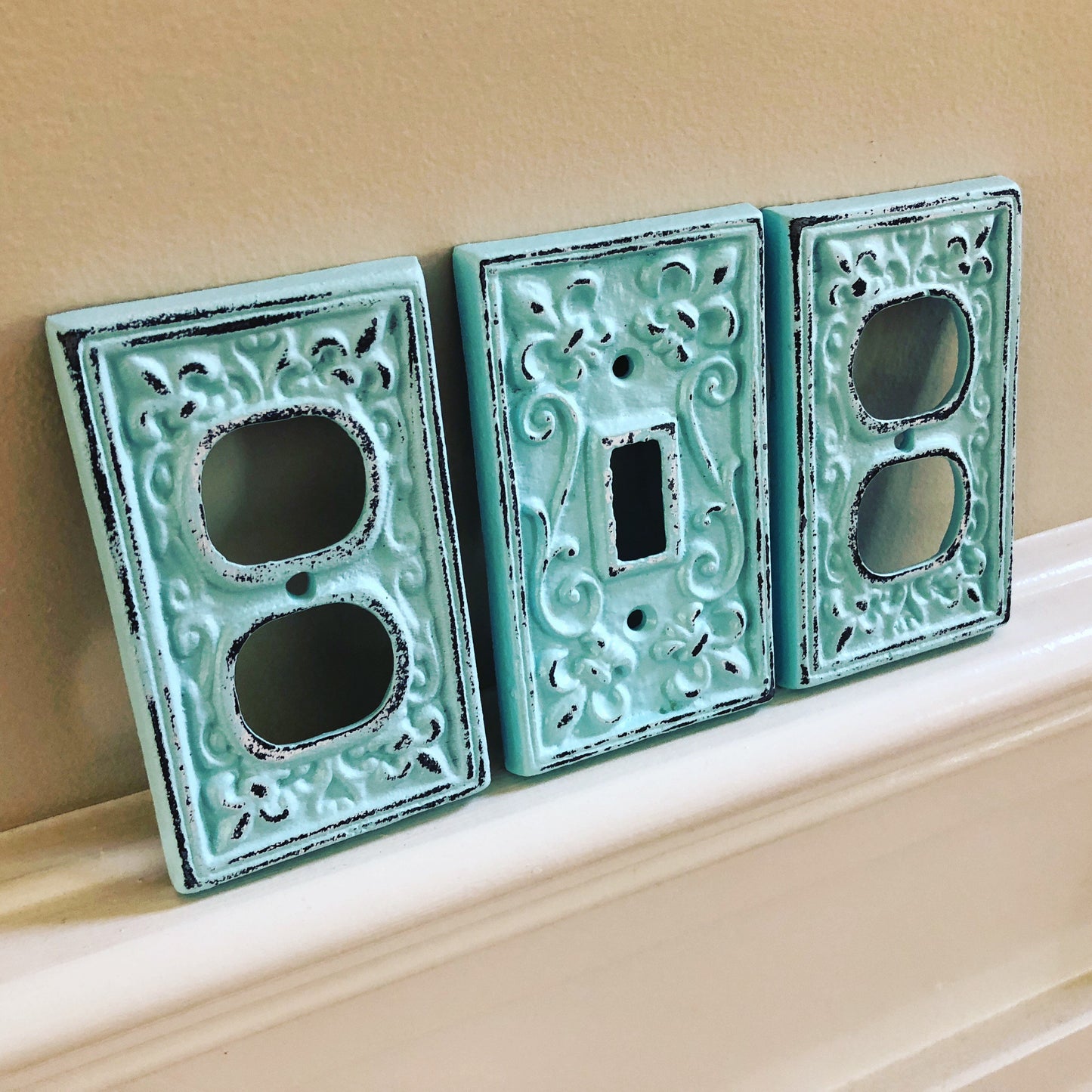 SALE/Cast Iron Double Light Switch Cover/single light switch cover/Nursery/Bedroom/Light Switch Plate/Pick color/Outlet Cover/