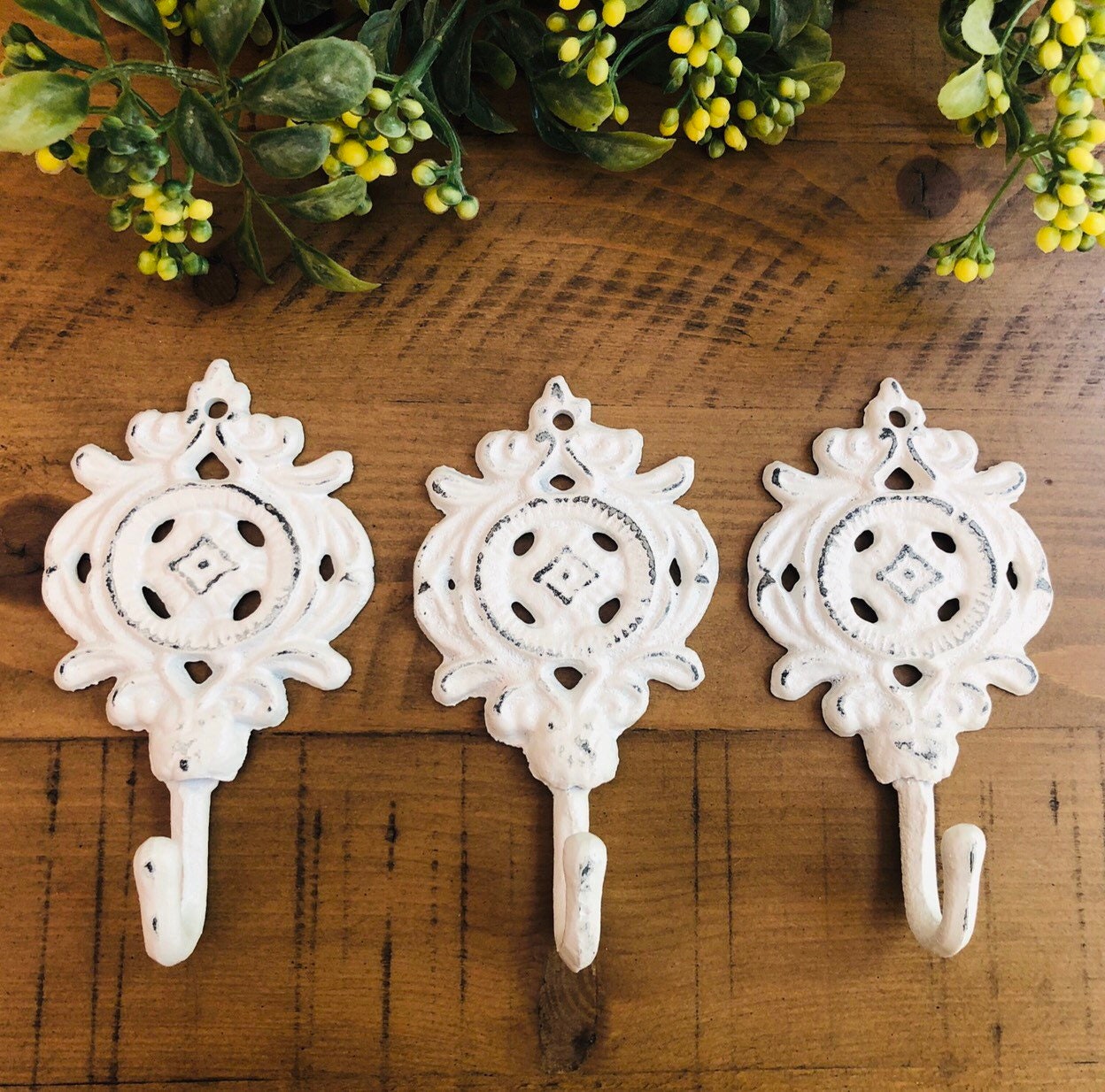 Cast iron Decorative wall hook/Pick color/ Shabby chic metal hooks/ Vintage hook/ cabin/ french country/ beach/ metal wall hook/mud room
