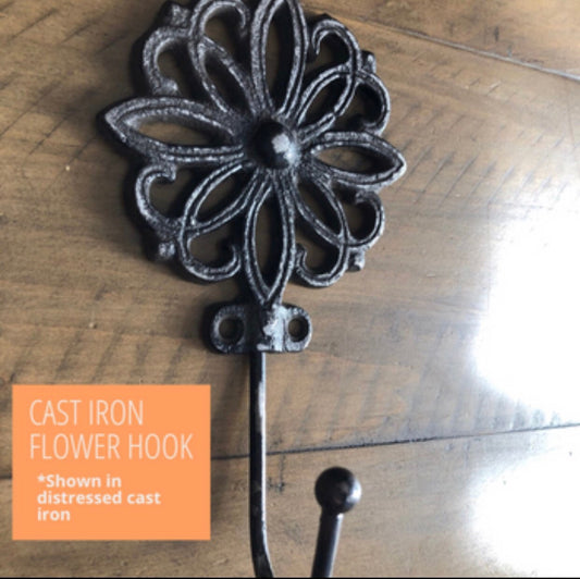 SALE/Decorative metal Flower wall hook/Towel Hook/Shabby chic hook/Coat hook/Backpack hook/Nursery hook/Curtain hook/Cast iron wall hook/