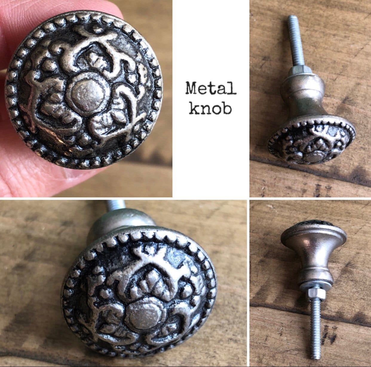 Silver pewter Knob/ Metal Pewter drawer pull/Dresser knob/ Cabinet Drawer Hardware/Round knob/Cabinet knobs/Kitchen knobs/